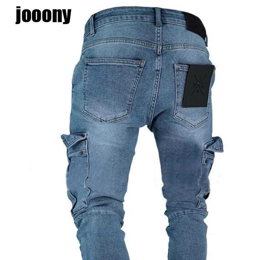 streetwear jean femme baggy pockets denim Jeans for men clothing Man casual pants Mens jeans casual slim Male trousers X250220