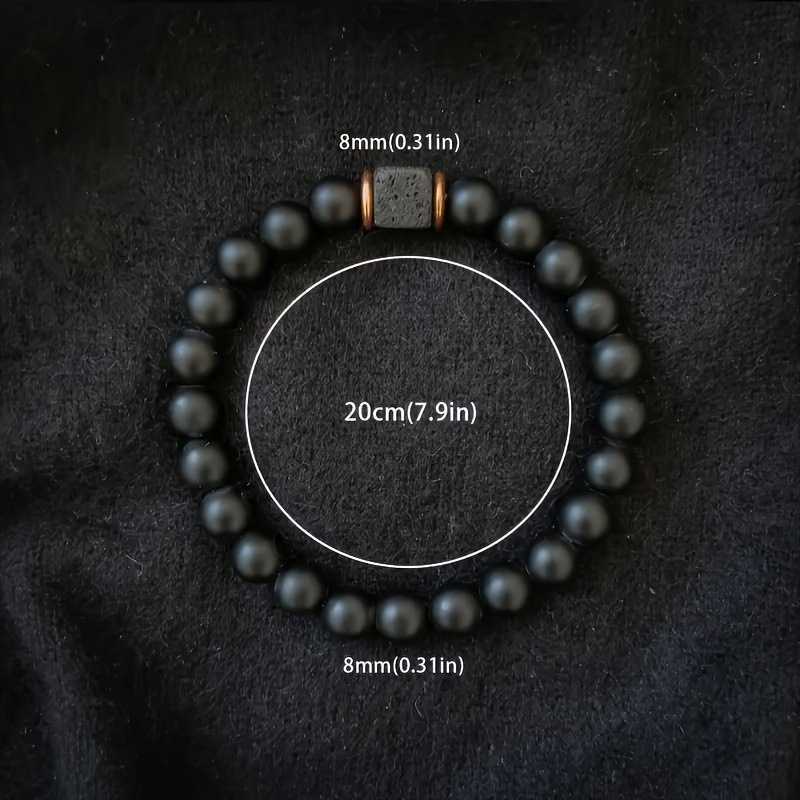 Charm Bracelets Mens volcanic stone bracelet square black agate fashionable and fashionable jewelry suitable for modern gentlemen H25220