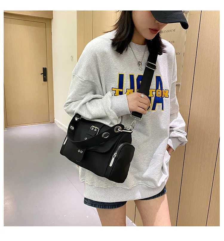 Nylon Women Shoulder Crossbody Bag black Fashion Axillary bags Brand design ladies female handbag small Black womens bag Y250218