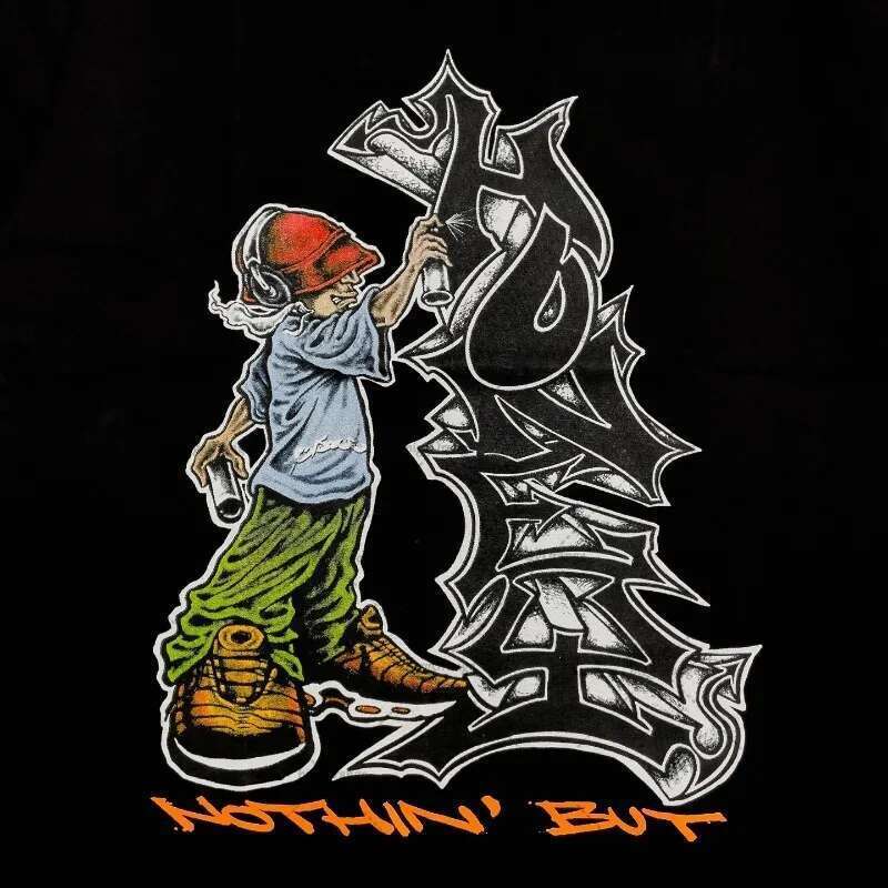 Street hip-hop skateboarding youth casual pattern loose T-shirt men's Y2K Harajuku retro fashion multifunctional shirt women's top