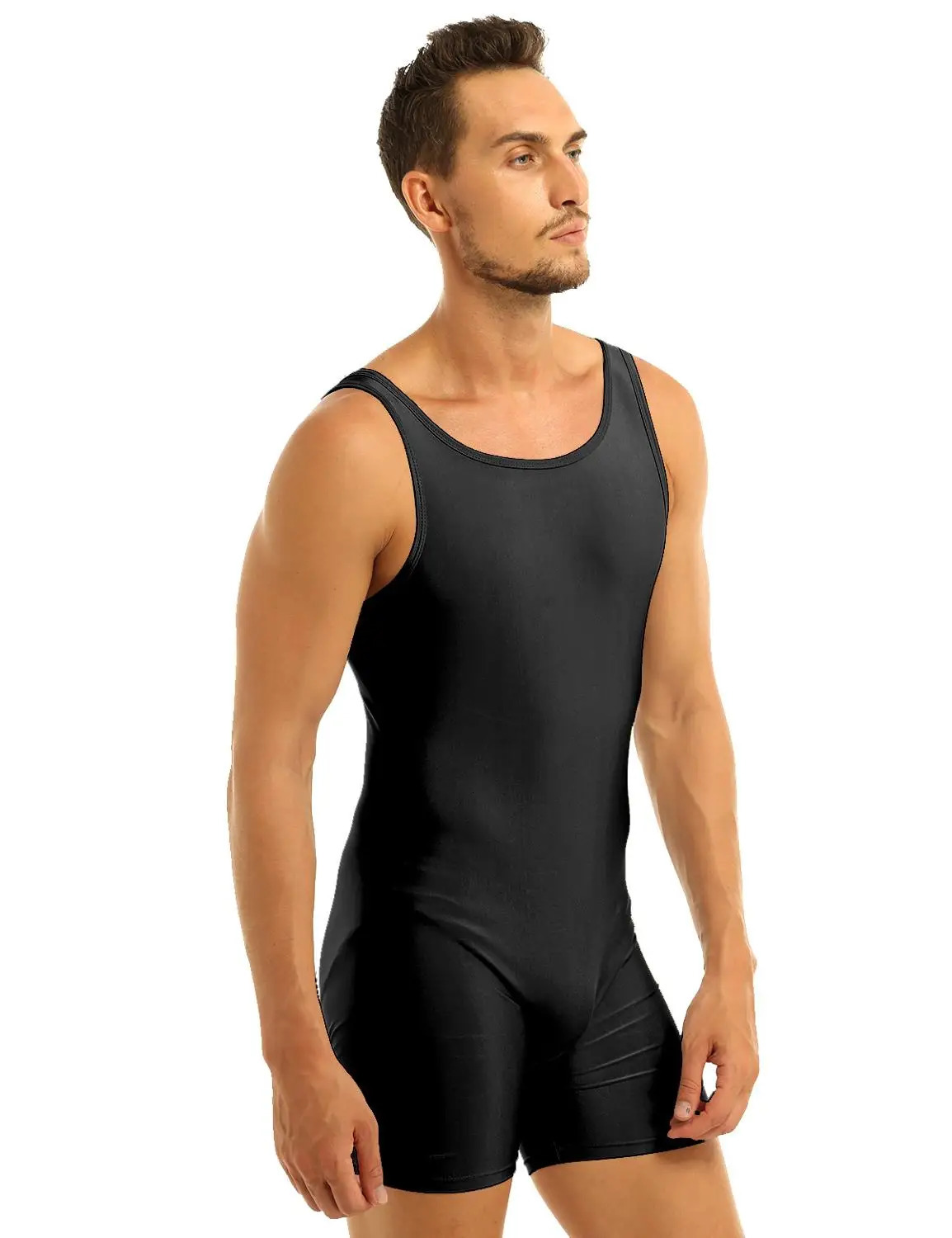 Mens Gymnastics Leotard Swimsuit Sports Body Swim Bodysuit Bodystocking Swimwear Swimming Bathing Suit Unitard Under Clothes 250220