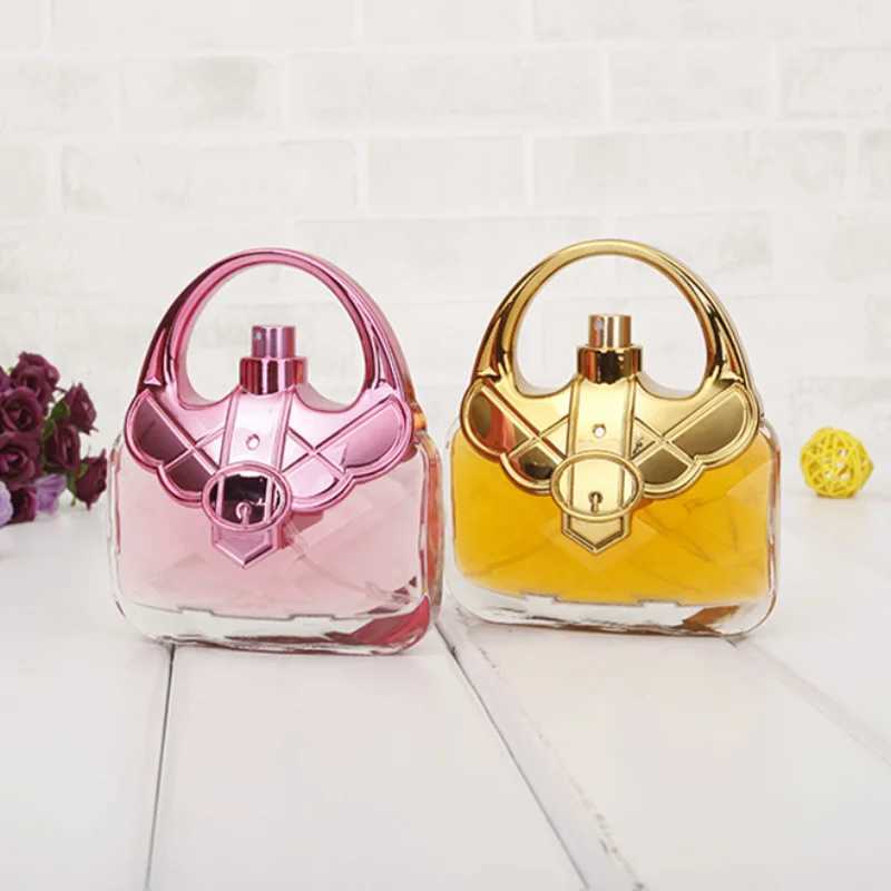 Handbag appearance 100ml womens perfume durable natural flower light perfume pink purse creative Arab body perfumeXJ250409