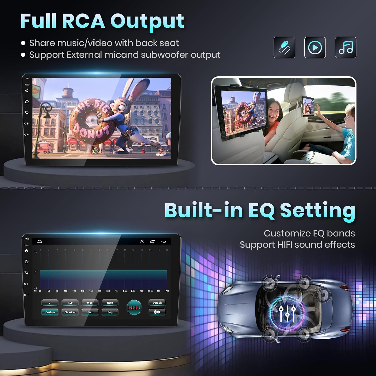 10.1 Inch Car Stereo 2G+32G Wireless CarPlay Auto for Honda Civic 2006-2011 Android Touch Screen Bluetooth Radio with Backup Camera GPS Navigation WiF