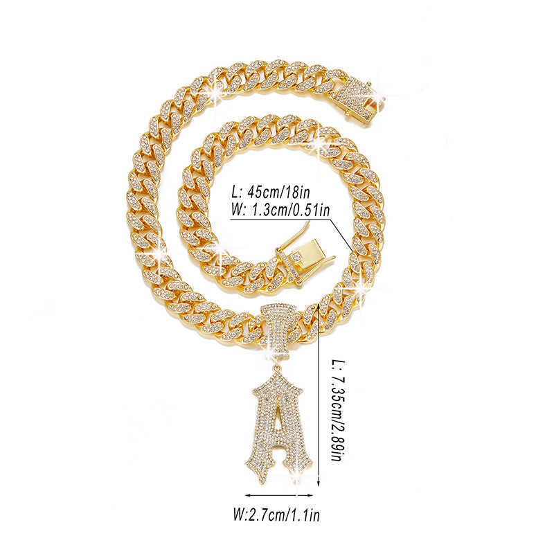 Fashion Gold Plated Cross Sword Jewelry Hip Hop Cuban Chains Zircon Diamond Game Controller Pendant Necklace for Men