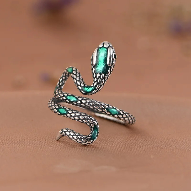 925 sterling silver multi-layer winding snake shaped ring mens and womens retro high-end personalized jewelry 250220