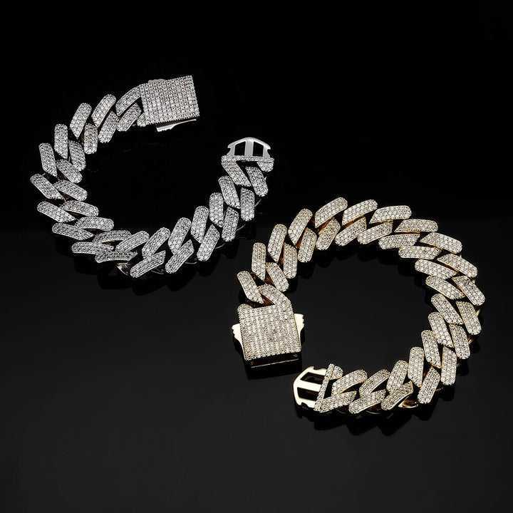 AAA Gems 18mm Miami Cuban Link Bracelet 925 Sterling Silver Jewelry VVS Moissanite Diamond Bracelet