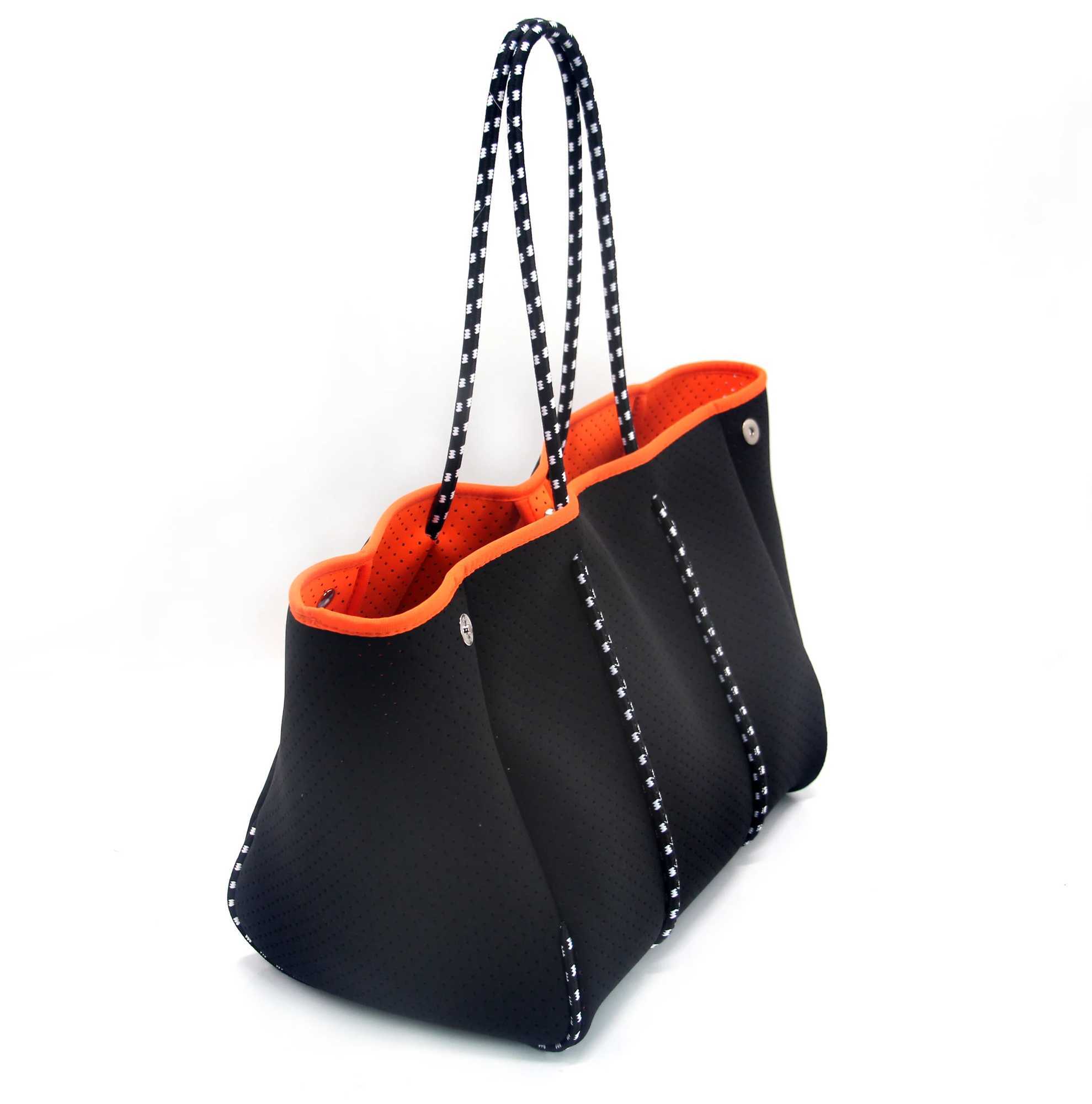 New Arrival Hot Selling Neoprene Tote Bag Wholesale Women Large Shopping Handbags Perforated Neoprene Beach Bag For Women Z250219