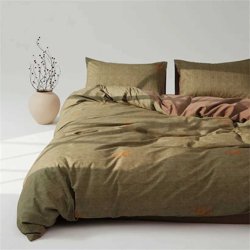 100% Egyptian Cotton Bedding Sets Bed Linen Ru Europe Queen King Family Size Duvet Cover Sheet case Printed Bed Sheet Set Y250219