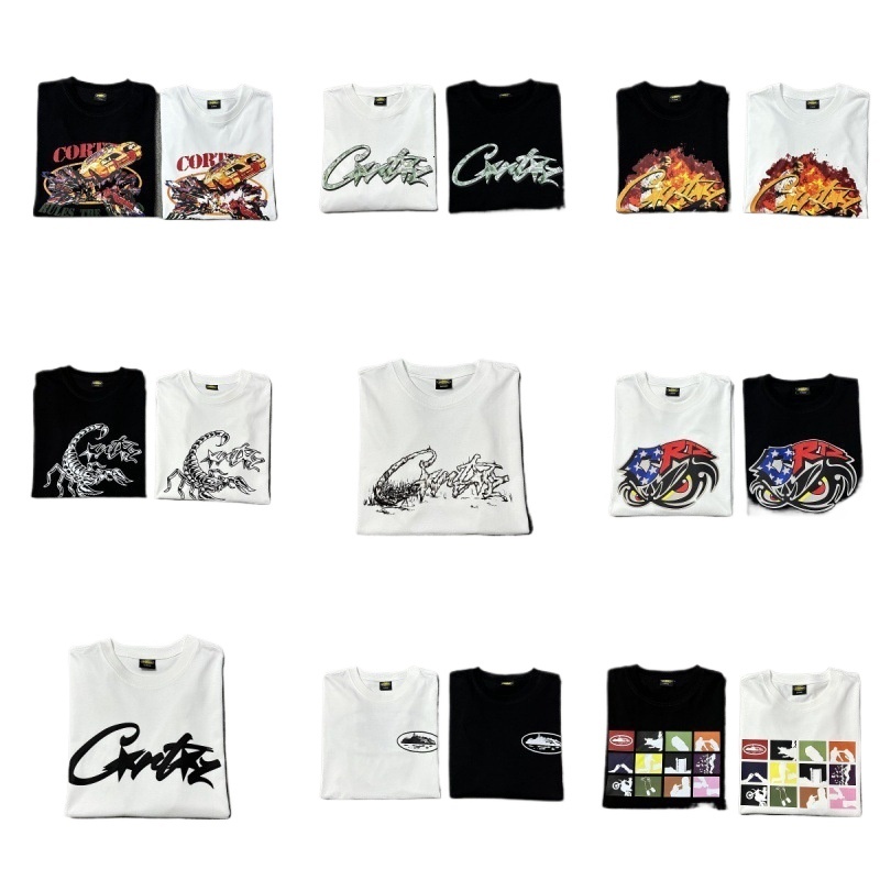 24S Trendy Devil's Island Letter Pattern Printed Short T-Shirt For Men And Women, American High Street Half Sleeve