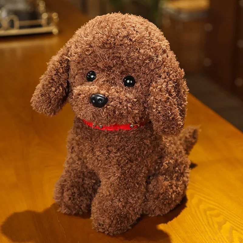 22cm Creative Realistic Teddy Dog Lucky Simulation Dog Poodle Plush Toys Handmade Realistic Figure Toy Plush Stuffed AnimalsT250219