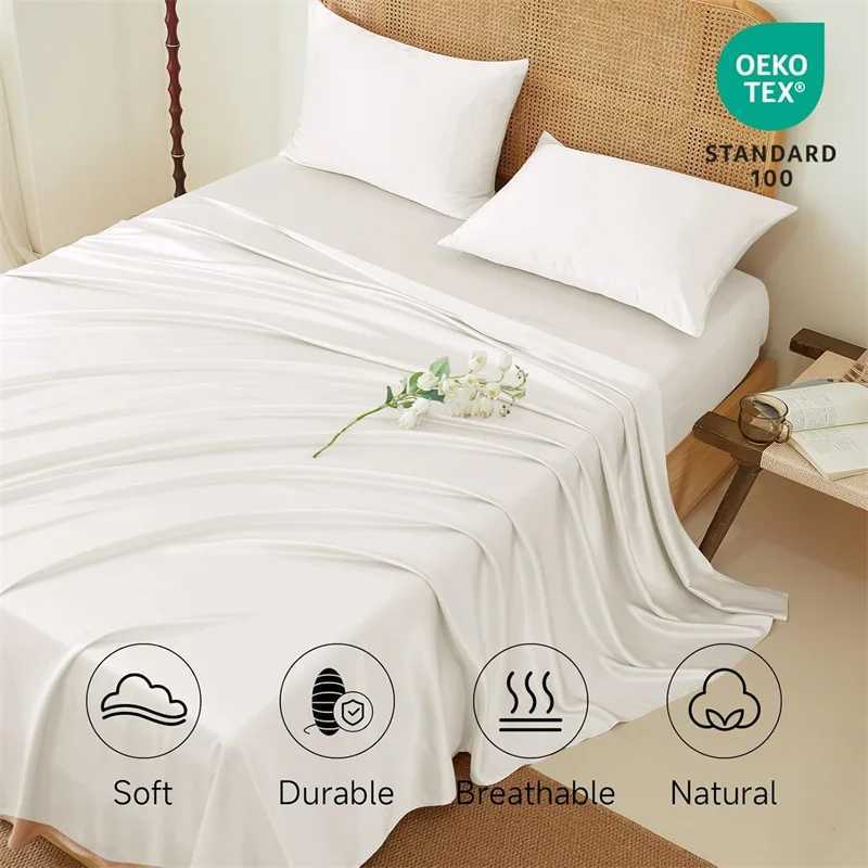 100% Silk Bed Sheet Set Luxury Mulberry Silk Bedding Sets Twin Full Double Queen King Size Fitted Sheet Flat Sheet case Y250219