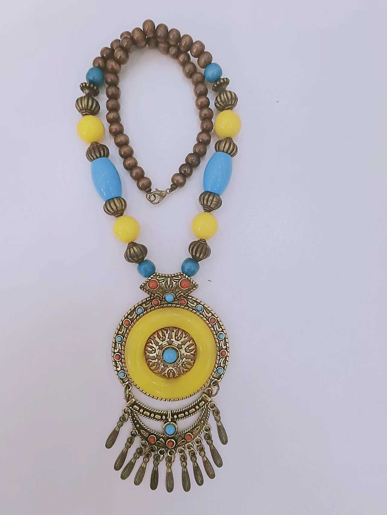 Pendant Necklaces Shop Bohemian Pendant Tibetan Ethnic Style Necklace Tassel Beach Sweater Chain H25219