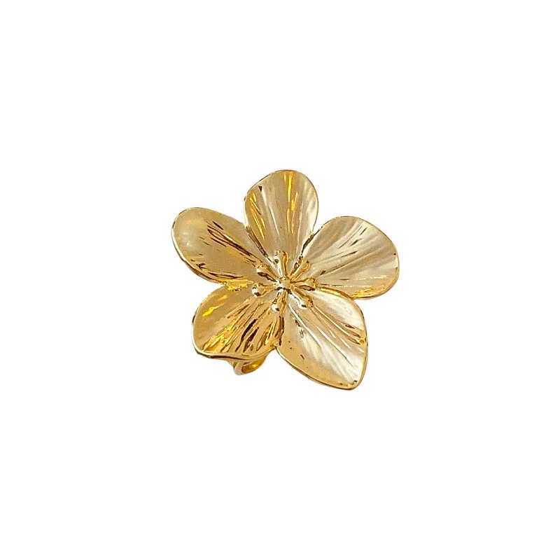 Uworld Waterproof 18K Gold Color Stainless Steel Flower Big Open Ring for Wen Trendy Fashion Party Summer Statement Jewelry X250220