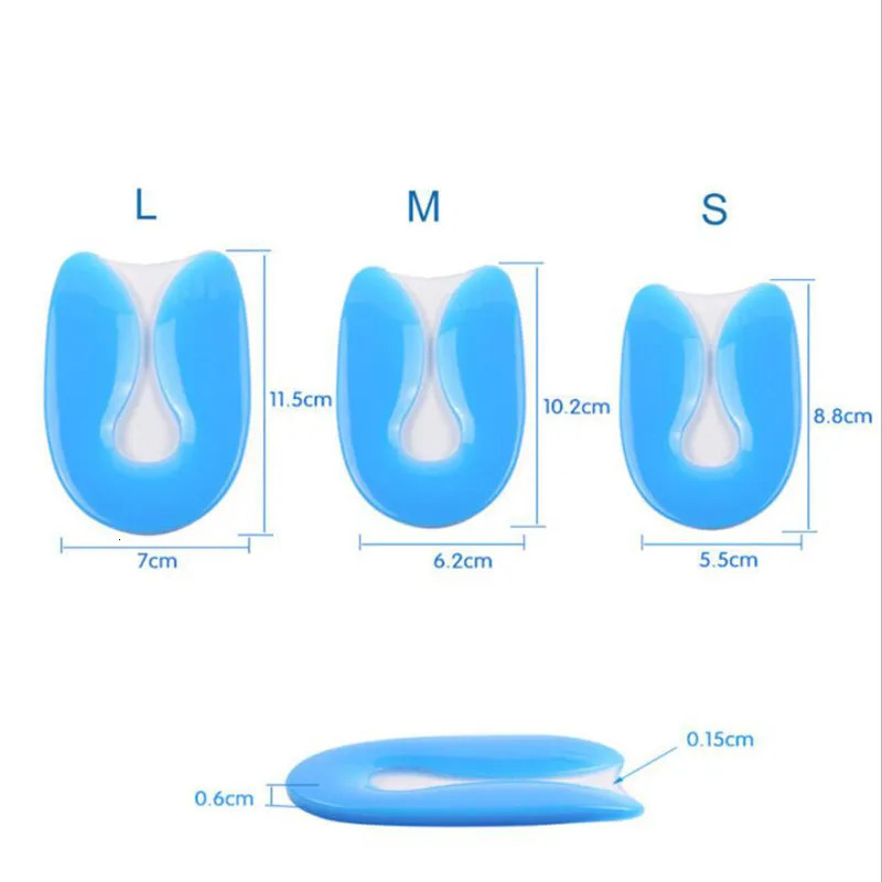 Silicone Gel Insoles Heel Cushion Soles Relieve Foot Pain Plantar Fasciitis Protectors Spur Support Shoe Pad Feet Care Inserts 250219