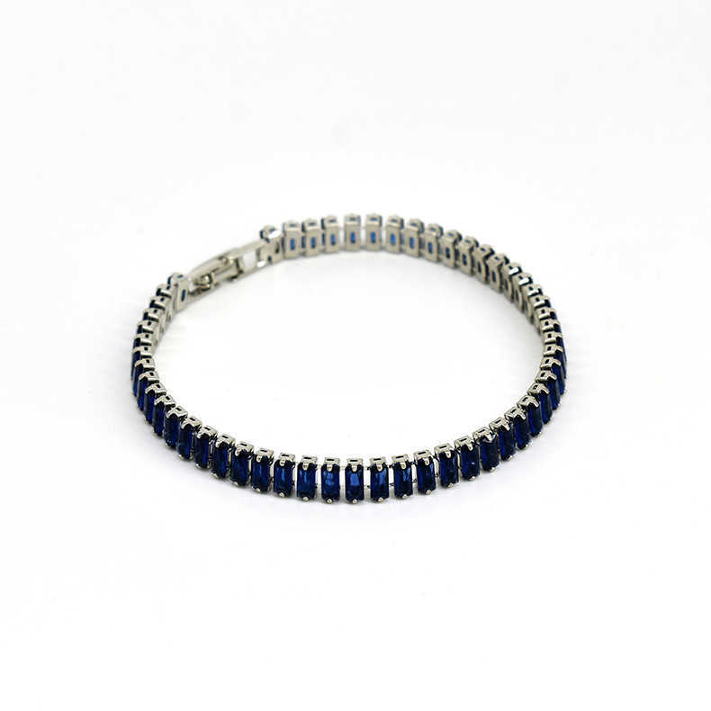 Charm Bracelets Internet celebrity crystal color diamond zircon bracelet single row full diamond fashionable tennis chain colorful bracelet H25220