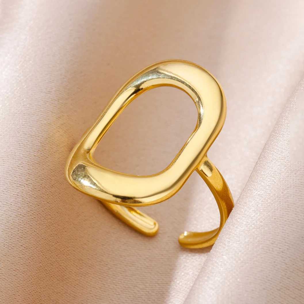 316L stainless steel ring used for gold colored Mtilayer Geely open ring vintage waterproof wedding aesthetic jewelry gifts X250220