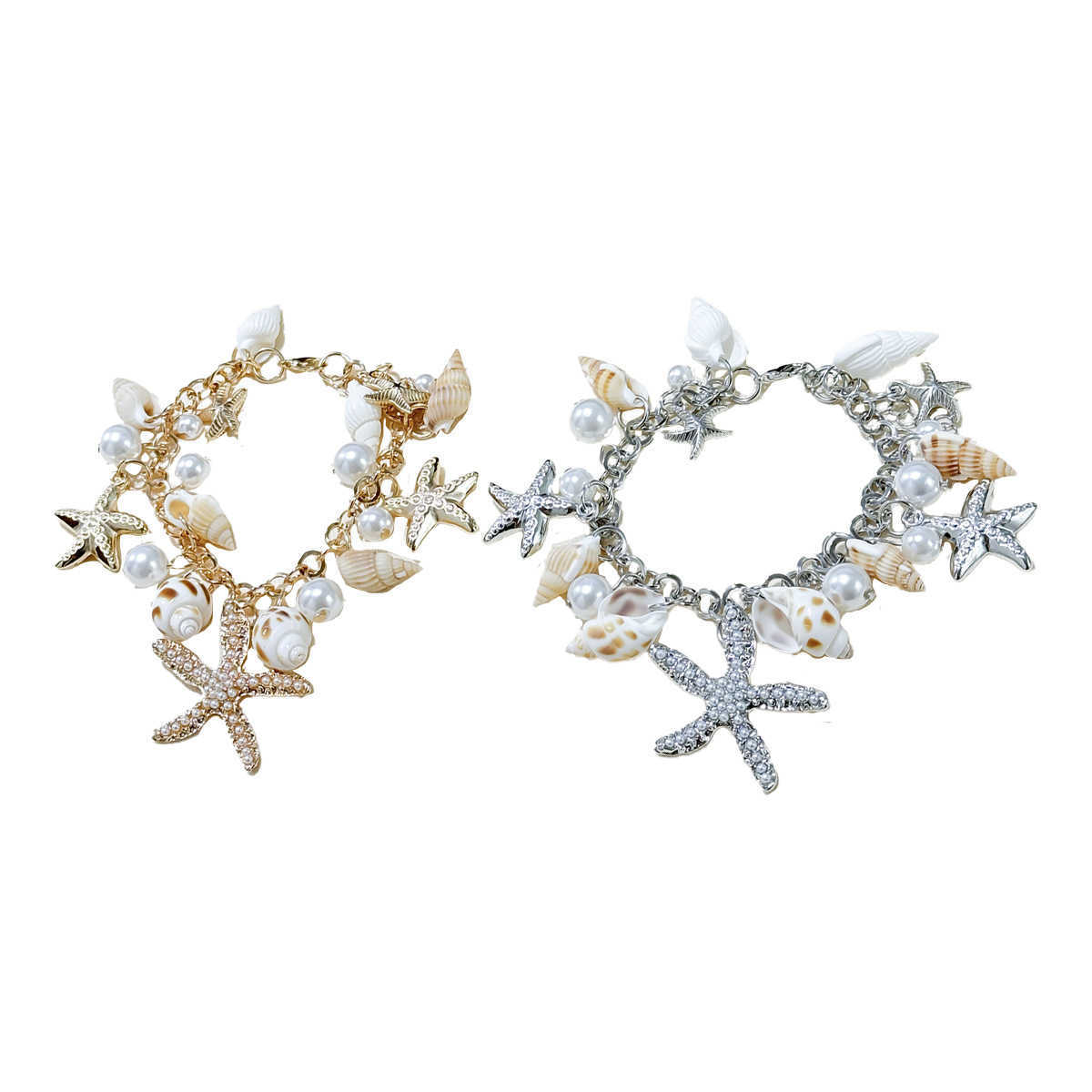 Charm Bracelets Japanese and Korean Fashion Versatile Tide Ocean Bohemian Style Bracelet Starfish Shell Bracelet H25220