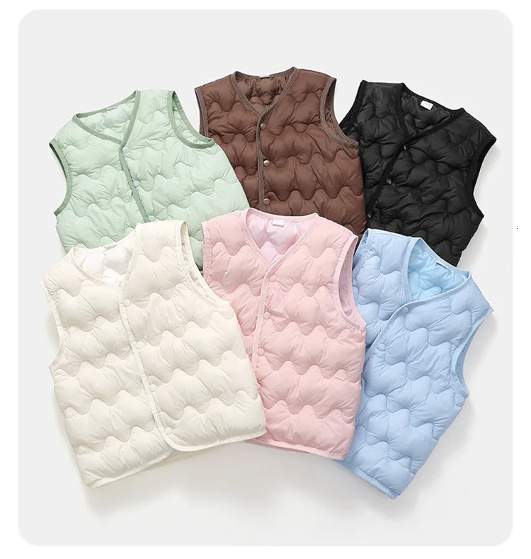 Autumn Winter Children Boys Girls Warm Vest Solid Waistcoats for Kids Sleeveless Outerwear 27Yrs Tops 250218
