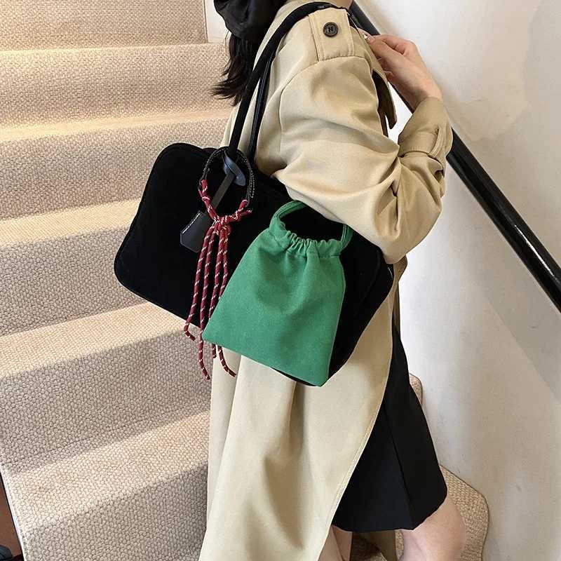 LEFTSIDE NUBUCK Shoder Bags Lady Tote Bag for Wen 2024 Winter New Trend Y2K Korean Fashion Design Handbags and Purses Z250318