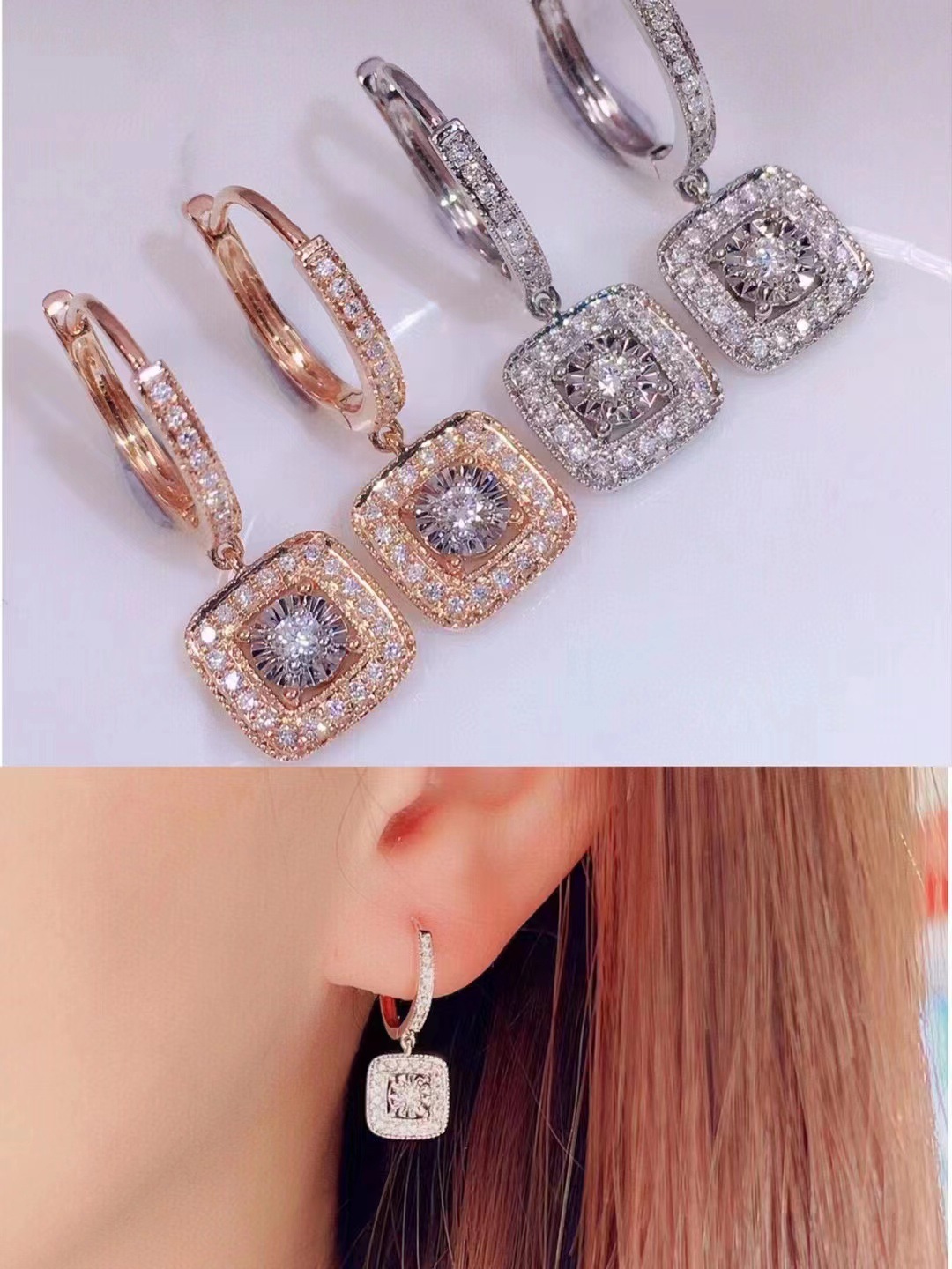 2025 Ins Sparkling Handmade Dangle Earrings Luxury Jewelry 925 Sterling Silver Round Cut Lab Moissanite Diamond Party Women Weedding Water Drop Earrin