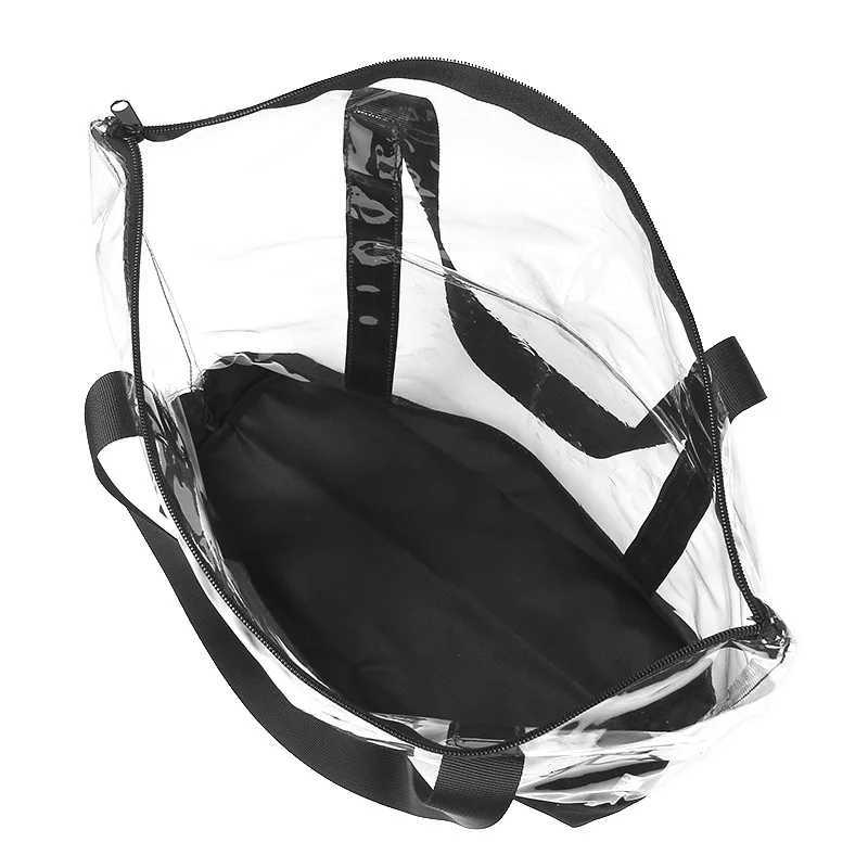 Transparent Clear Waterproof Tote Bag Pvc Tote Bag with Zipper Security Event Stadium Beach Pool Outgoing Travel Large Tote Z250219