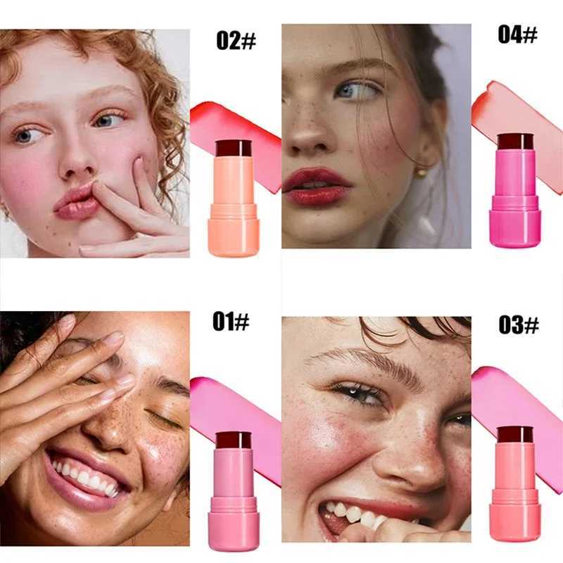 4 Color Jelly Lip Cheek Tint Stick Moisturizing Clear Brighten Lipgloss Lipstick Lasting Tinted B Cream Matte Contour MakeupW250220