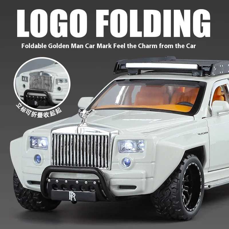 1 32 Rolls Royce Phantom 6X6 Modified Alloy Diecast Metal Model Car Sound Light Childrens Toy Car Birthday Gift Mini GT BoysXJ250220
