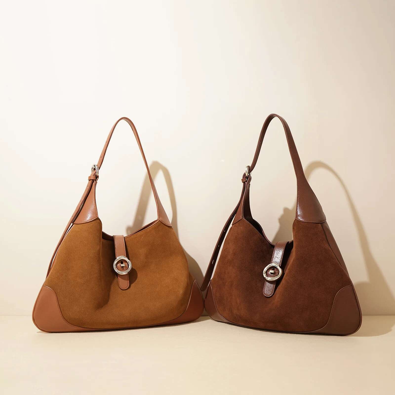 Fashion Bags 2025 Suede Leather Shoulder Bag Women's Bags Hand Ladies High Quality Of Half Moon Tote Bag