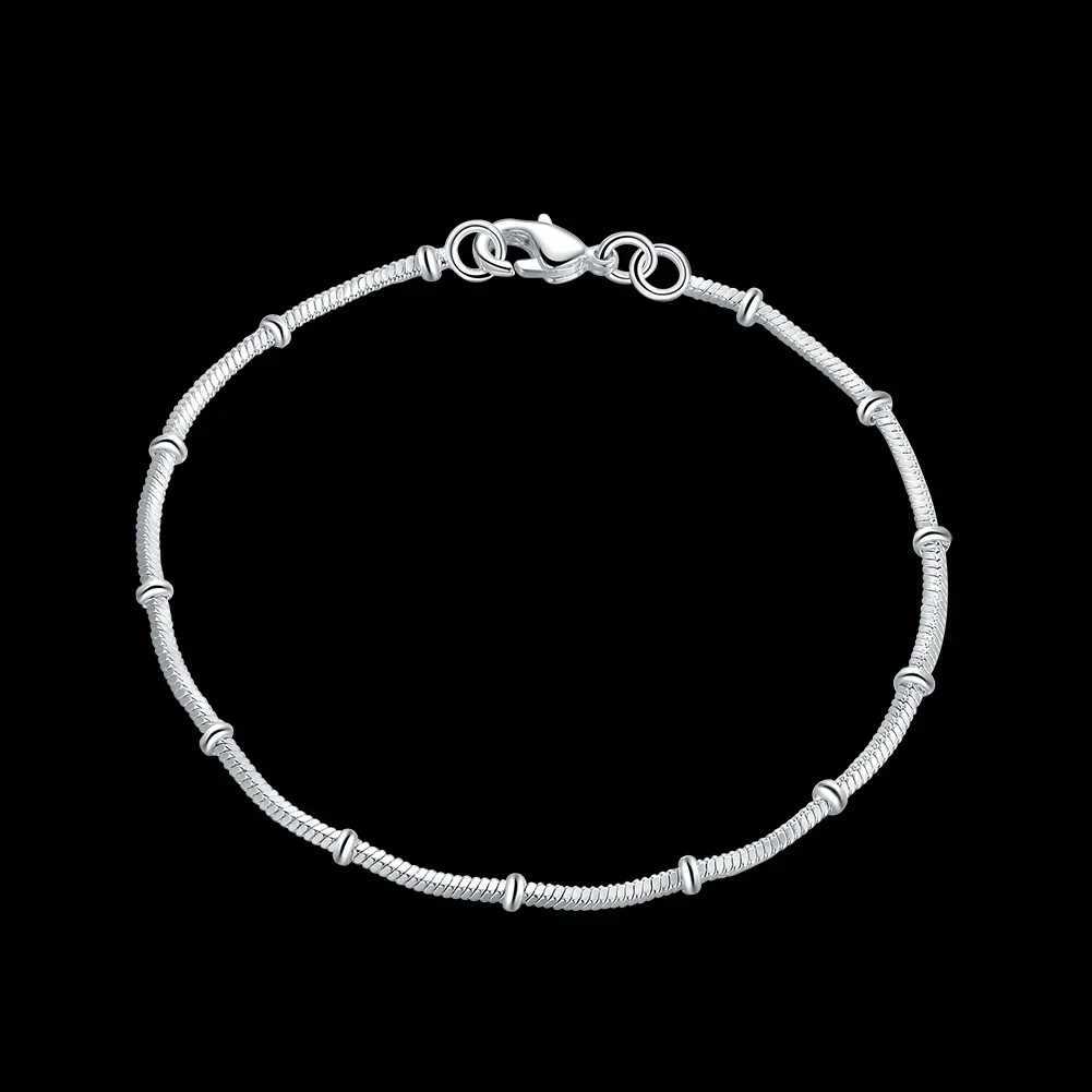 Hot new 925 sterling silver Bracelets for women fine snake bone beads chain fashion Wedding party Christmas gifts JewelryXJ250219