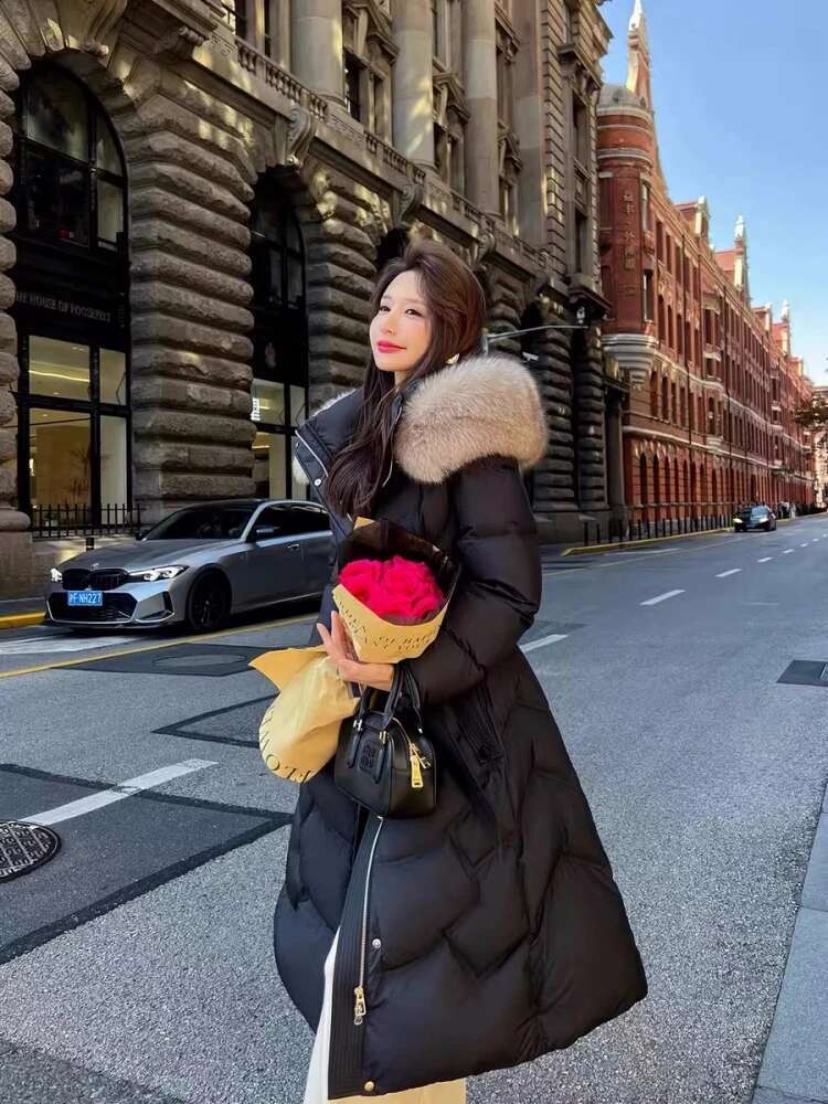 2024 New Korean Down Cotton Coat Women Long Winter Parkas Thicken Warm Hooded Cotton-Padded Jacket Coats Zipper Overcoat