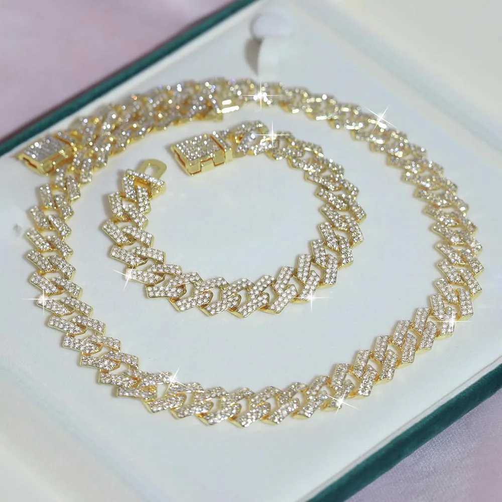d Out Exquisite 16mm Wide Necklace Fashion Bracelet Hip Hop Jewelry Full Rhinestone Tren Jewelry Gift For Men WomenXJ250219