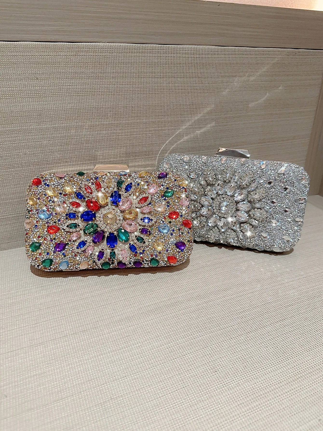 evening bag shiny rhinestone diamond clutch dress chain classy square box for women 250218