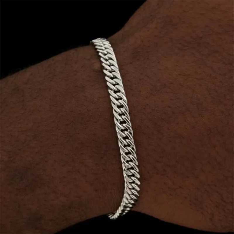 Simple Stainl Steel Silver Color NK Chain Bracelet For Men Hip Hop Jewelry Tren Party Accories Women BraceletXJ250219