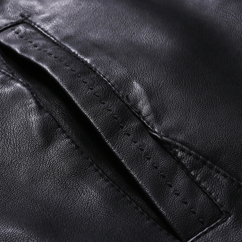TRAF Coat Men Spring And Autumn Mens Leather Jacket Korean Version SlimFit Comfortable Plus Velvet Trend Clothes 250210