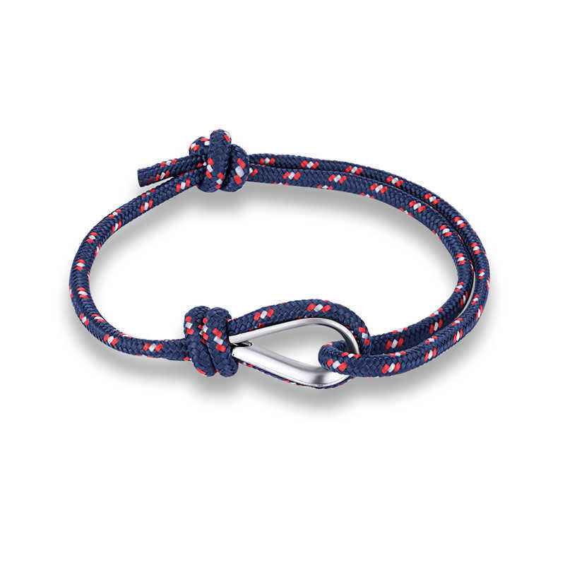 Charm Bracelets Fashion Maritime Navy Style Jewelry Ship Anchor Fish Hook Mens and Womens Universal Weaving Bracelet Ship Anchor Bracelet H25220