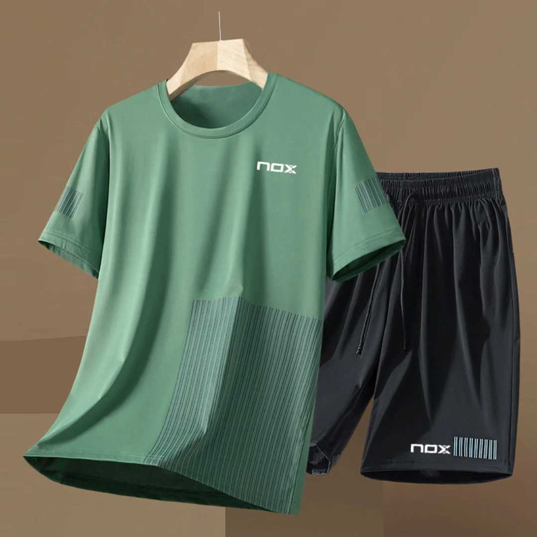 Men's Tracksuits 3D printed mens short sleeved suit fitness tennis sportswear round neck short sleeved T-shirt shorts 2024 mens clothing z250220