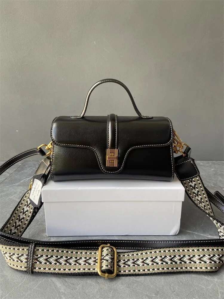 Women Vintage Cowskin Genuine Leather Small Tote Handbag Casual Single Shoulder Bag Designer Office Ladies Messenger Bags New