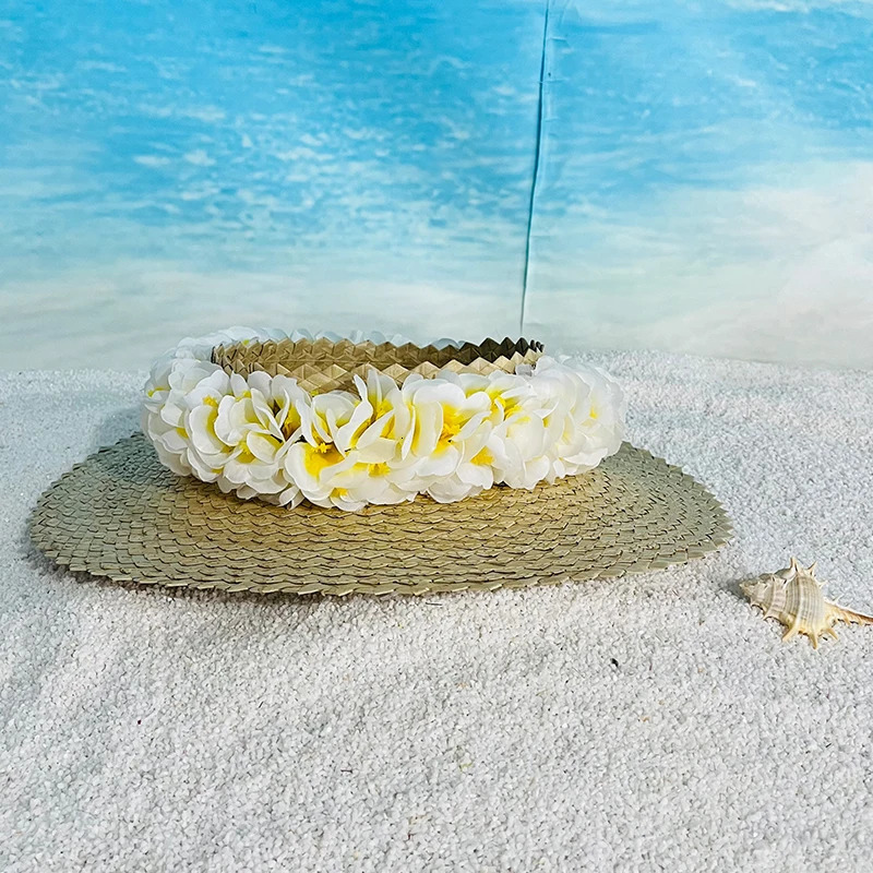 Fashion Straw Hat Sun Hat Summer Beach Crownless Straw Sun Hat for Women Papale Lauhala Straw Hats Hawaii Visors 250219