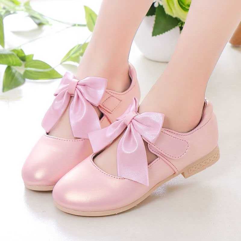 Girls Children Kids Pink White Leather Shoes For Flower Girls Wedding Latin Princess Shoes New 2021 8 10 12 Years old X250220