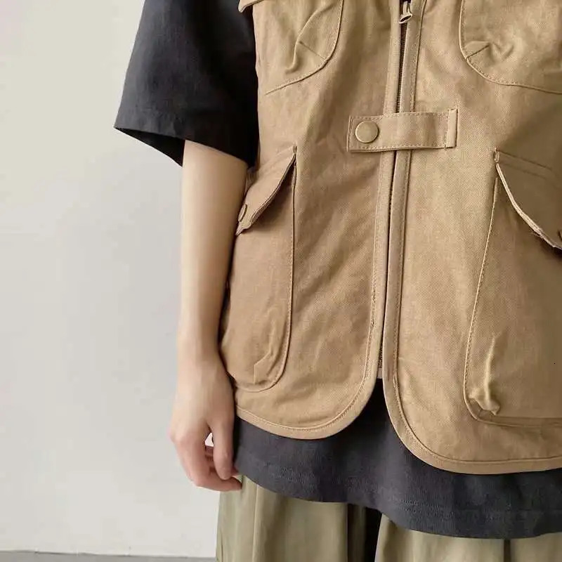 Vests Women Japanese Style Vintage Safari Solid Sleeveless Summer All-match Loose Street Wear V-neck Comfortable College 250219