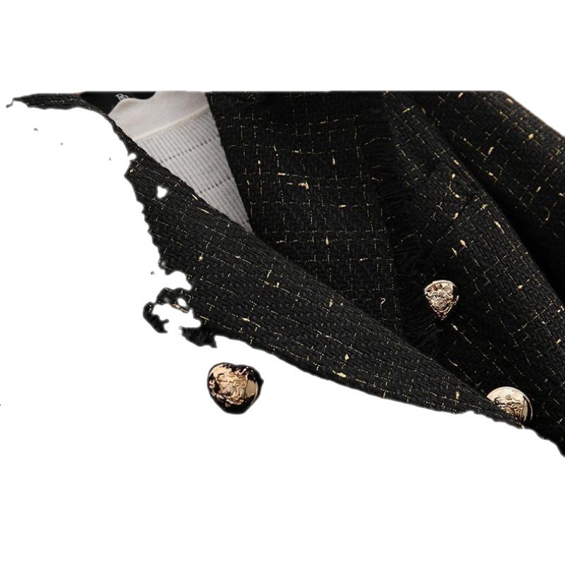 Small Fragrant Wind Coat for Womens Spring and Autumn 2023 New Double breasted Gold Thread Suit Slim Fit Slim Appearance and Elegant Design with a Sma