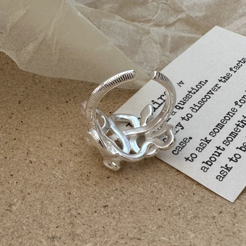 S925 Sterling Silver Serpentine Simple Ring Retro Ring Silver Jewelry Snake Year Circling Classical Prophecy Wholesale 250220