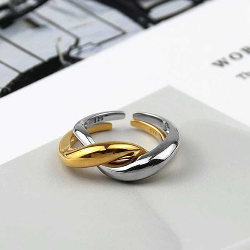XIYANIKE Silver Color 2021 New Twisted Ring Creative Geetry Fashion Smooth Temperament French Jewelry Luxury Handmade X250220