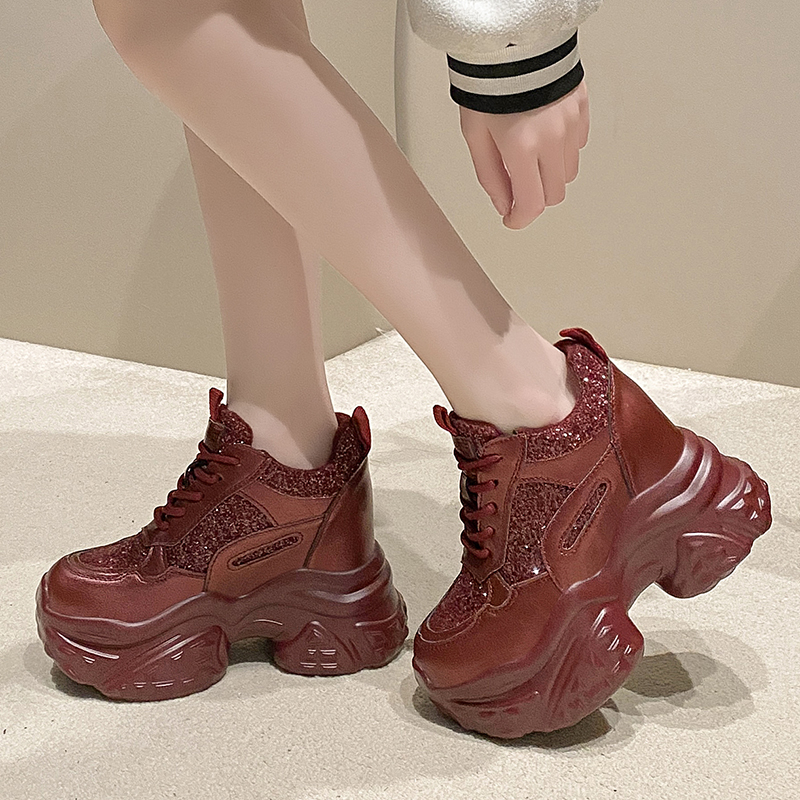 Casual Platform Designer Sneakers High Heels High Quality Sports Vulcanized Shoes Bling Trainers Chunky Luxury Sneakers Zapatos Mujer