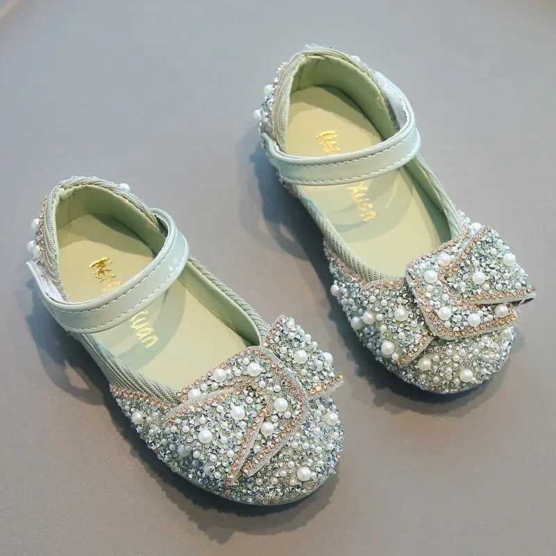 Elegant Girl Princess Shoes Shallow Luxury Childrens Leather Shoes Fashion Causal Non-slip Kids Wedding Party Flat Shoes Chic X250220