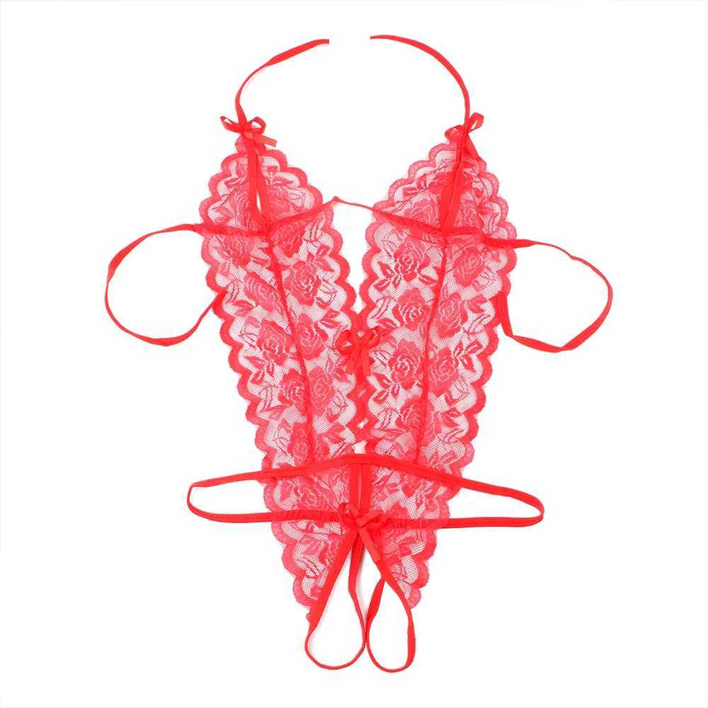 IKOKY Sexy Costumes Sexy Lingerie Erotic Lingerie Lace Siamese Perspective Three-Point Underwear G-string Sex Toys for Women W250220