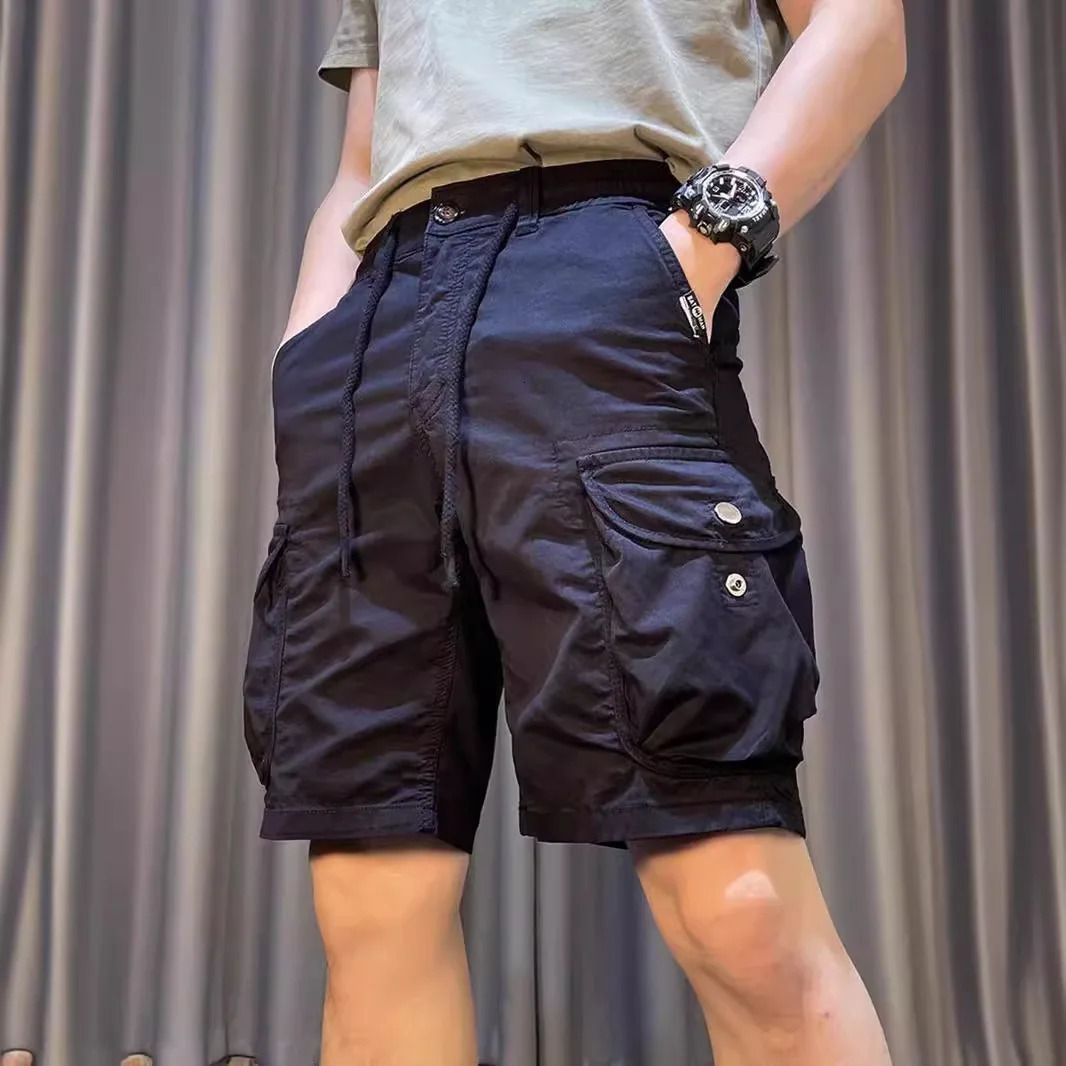 Summer mens cotton cargo shorts mens clothing casual breeze Bermuda beach jogging shorts multi pocket mens Y2k 250220