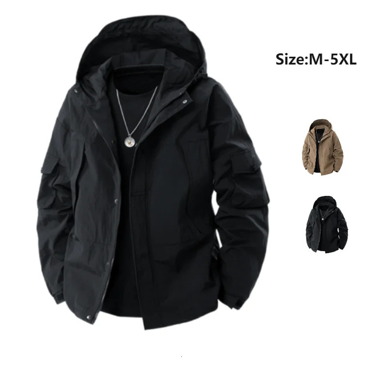 TAFN Spring Autumn Loose Solid Color Versatile Human Outwear Zipper Style Pockets Youth leisure Cotton Men Jacket 250214