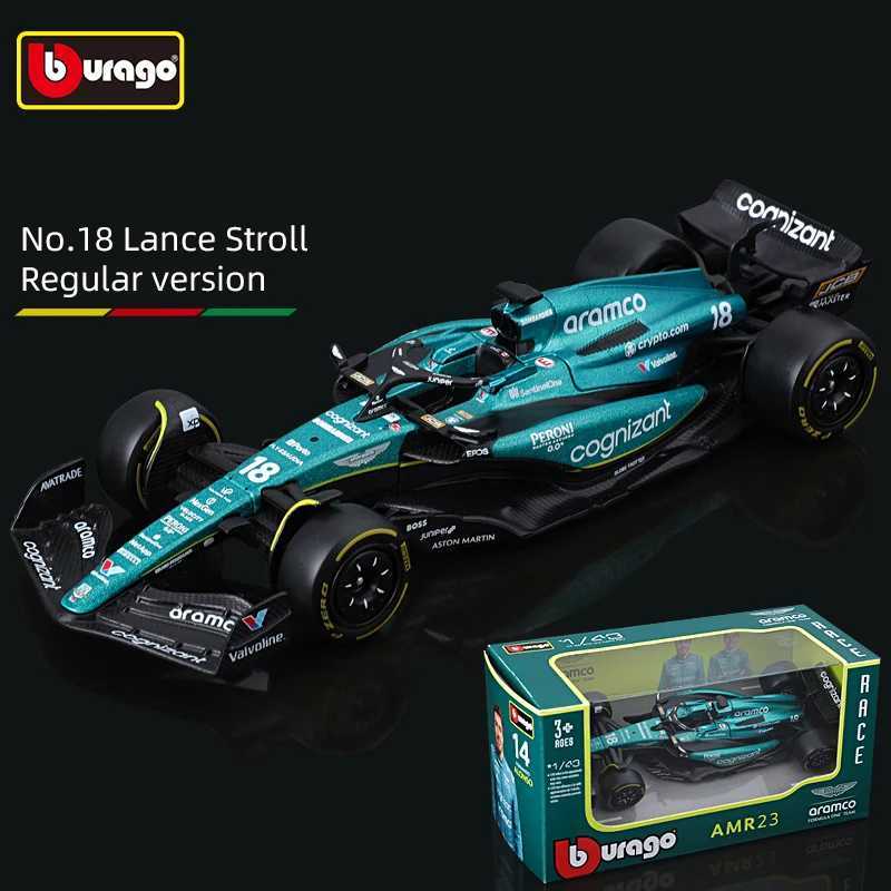 Bburago 1 43 2023 Aston Martin AMR23 F1 Formula Alloy Car Die Casting Vehicle Collection Model Racing ToyXJ250407