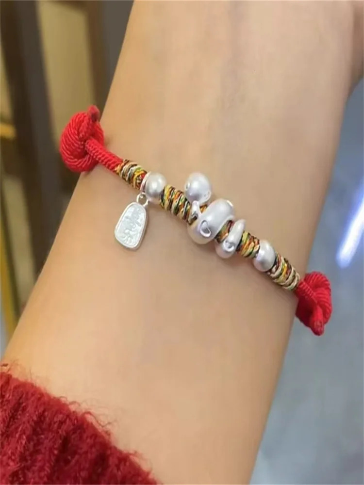 Pure Silver 999 Snake Year Peace Joy Blessing Multiple Handstrings for the Year of the Snake Transit Bracelet 250220